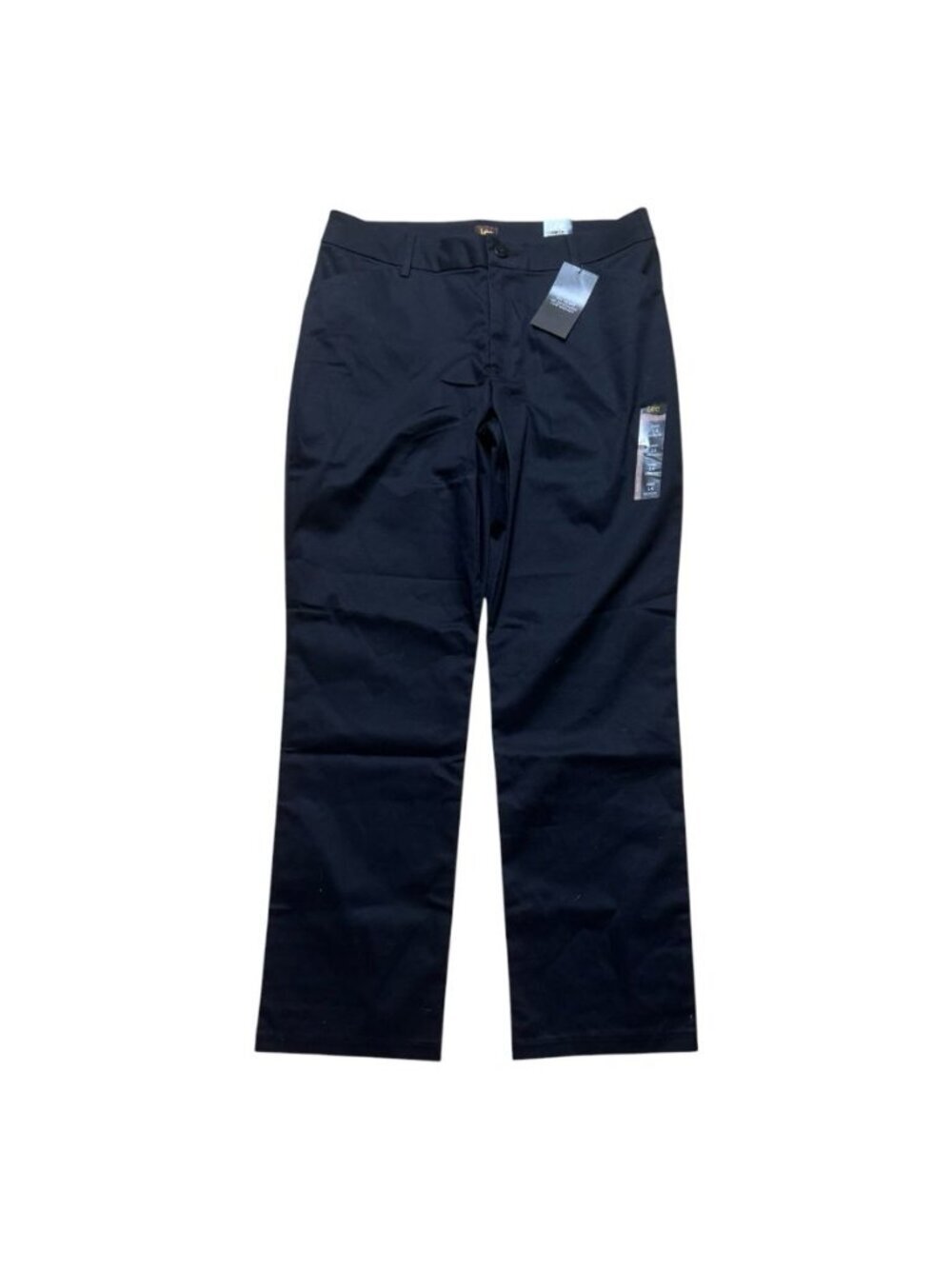 NWT Lee Wrinkle Free Mid Rise Straight Pants Women’s Size 14 Medium Black